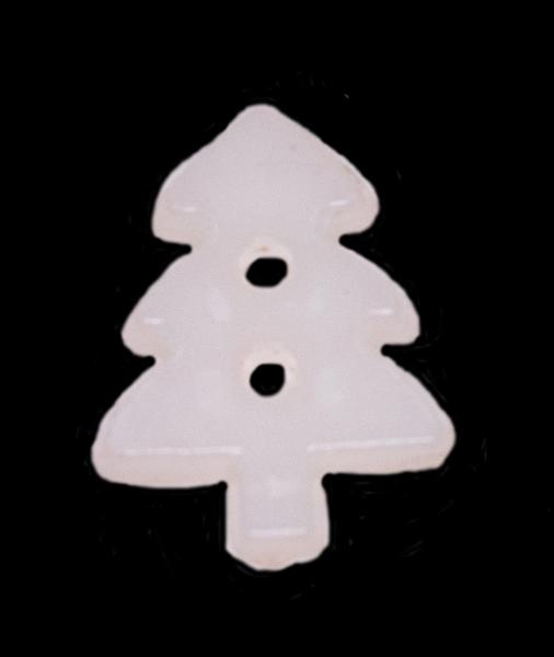 Kids button as a Christmas tree in white 17 mm 0,67 inch